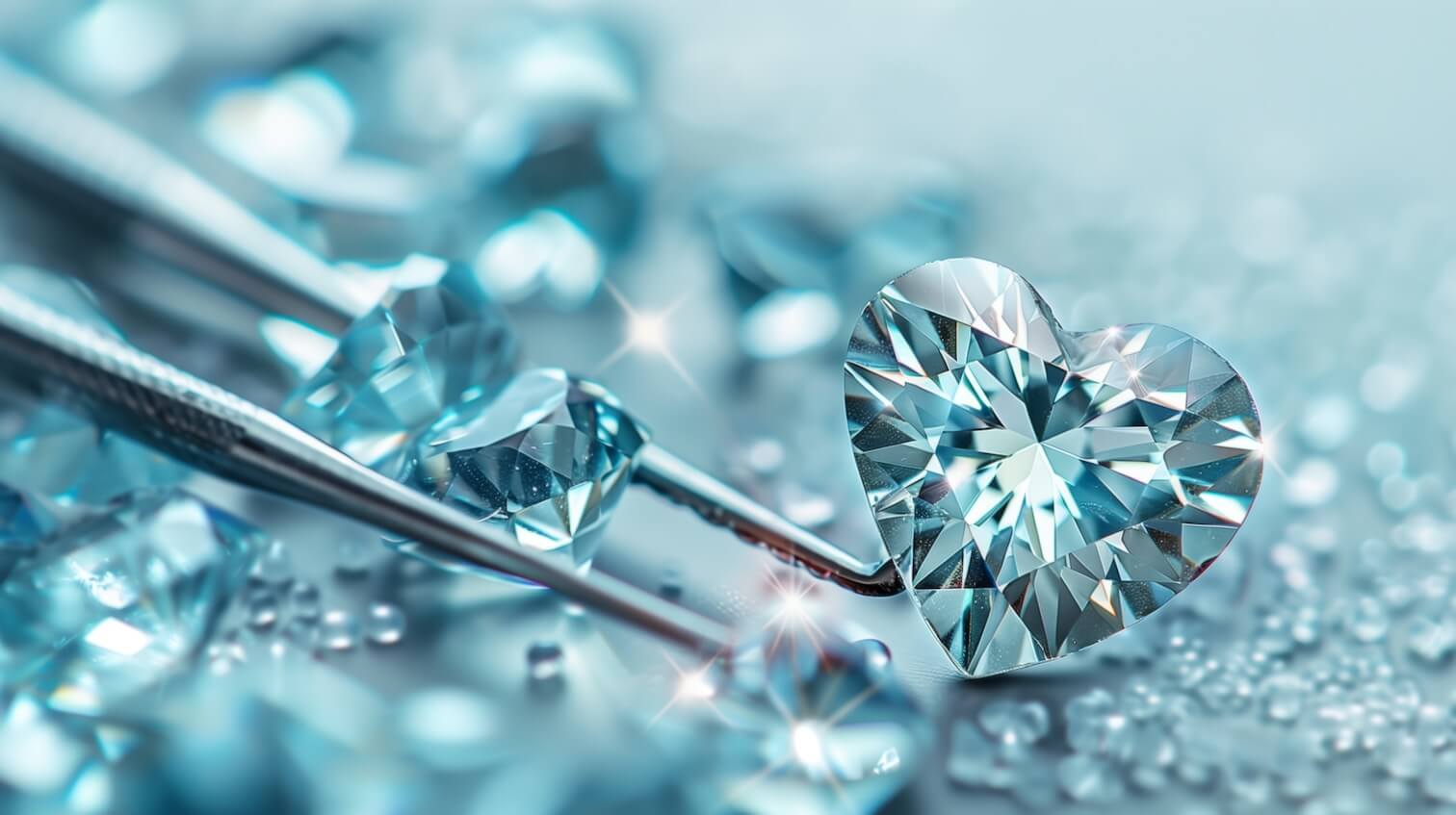 Loose diamonds at Judith Capital Loose diamonds and tweezers, representing Judith Capital's selection of certified diamonds.